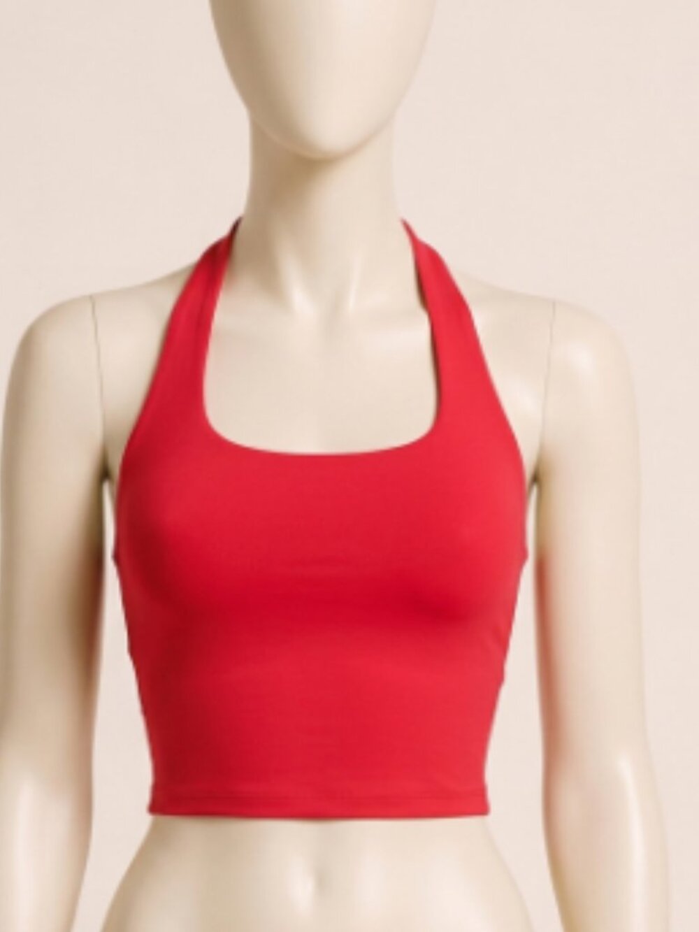 Aoysky Sports Red Halter Workout Tank Top M Lightweight U Neck Wired Lined